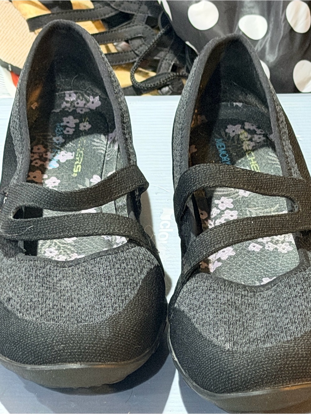 Skechers Women’s Black Mary Jane Knit Flats
